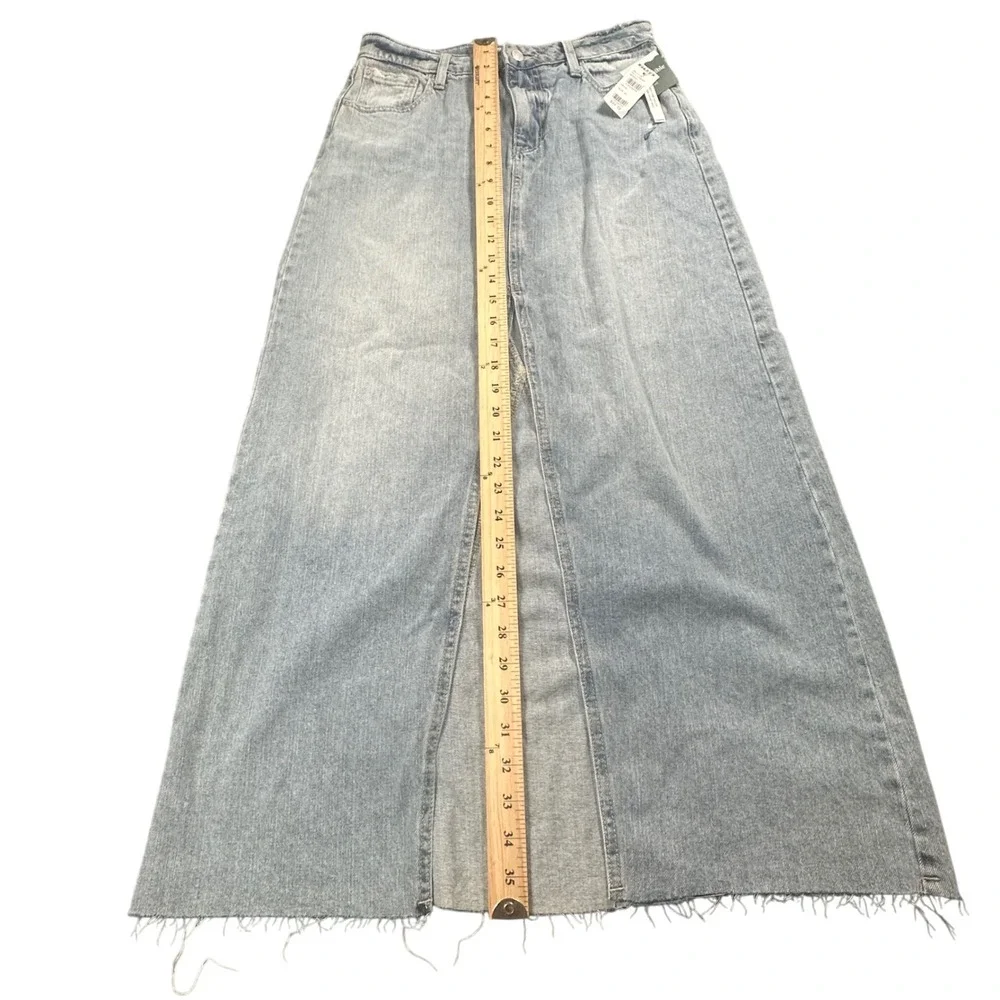 NWT RSQ Low‎ Rise Denim Maxi Skirt Size 27 Medium Wash